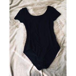 Black scoop neck t-shirt bodysuit